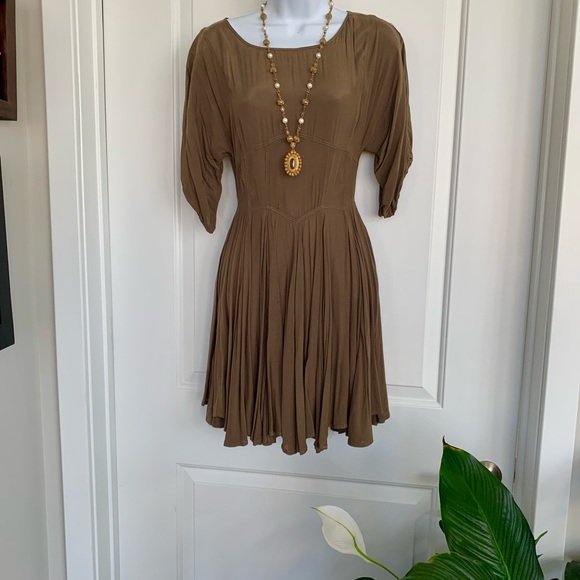 Mango midi dress khaki size 4 - Picture 7 of 9